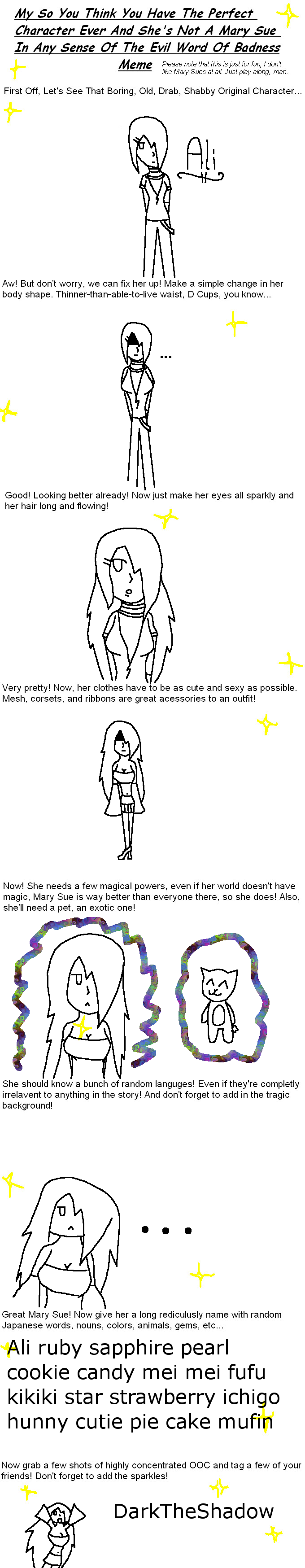 Mary Sue-ification Meme by SpiritSilverMoon117 on DeviantArt