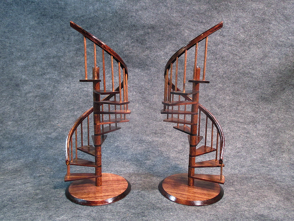 Miniature Spiral Staircase in Mahogany finish