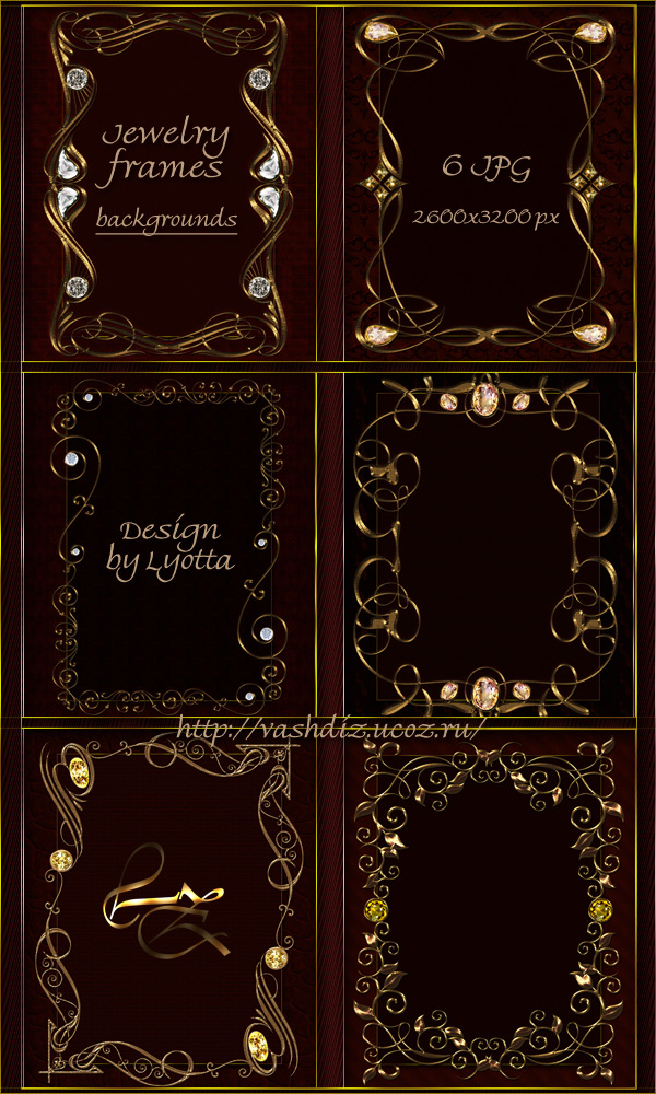 Jewelry frames backgrounds