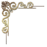 Decorative corner with citrine in gold