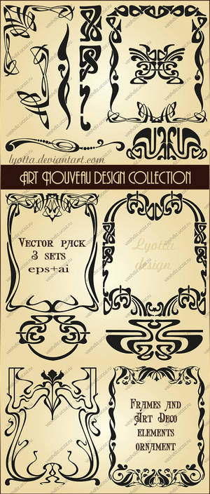 Art Nouveau design collection. Vector set