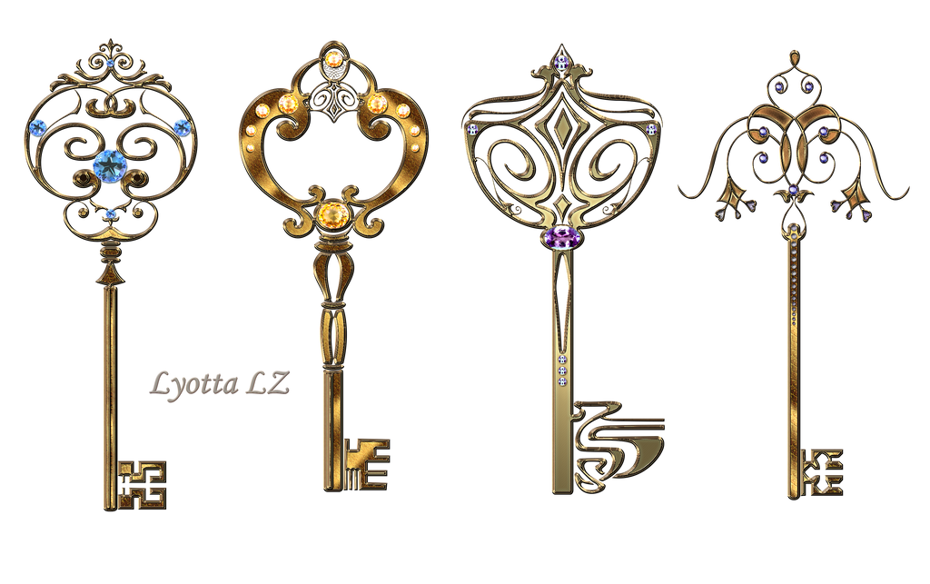 Gold Keys With Stones Lyotta