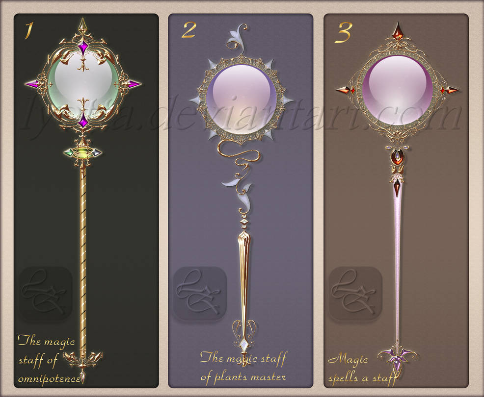 Magic staffs by Lyotta on DeviantArt