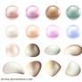 Multi-colored pearls and sea pebbles by lyotta