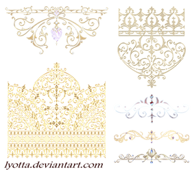 Oriental ornaments borders with jewelry diamonds