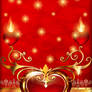 Greeting valentine card with hearts and ornament