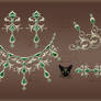 Jewelry Design Gold necklace diadem with emeralds