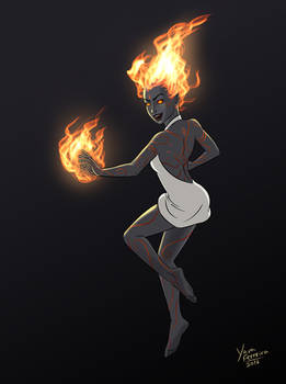 Fire Genasi Sorcerer (Commission)