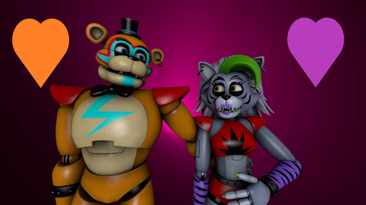 Glamrock Freddy X Roxy (Happy Valentines Day) by MaxMaxGaming on DeviantArt