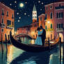 Springtime in Venice Italy a couple in love on an