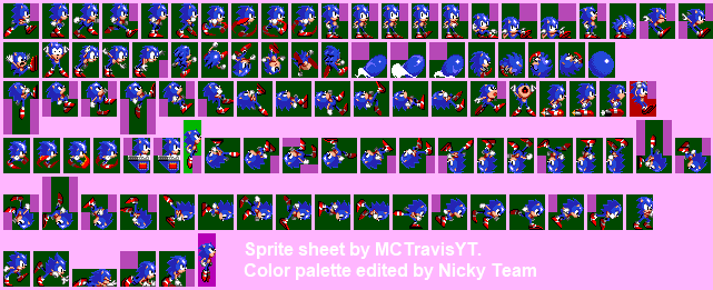 Sonic Chaos Sonic Sprites (Sonic 2 Palette) by NickyTeam2 on DeviantArt