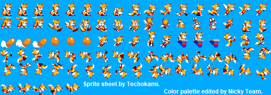 Neon Sonic's Tails Sprites