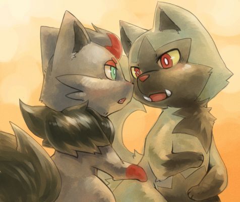 ZORUA LOVE POOCHYENA BY KateZorua