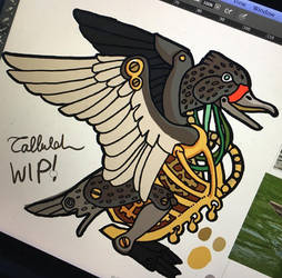 Steampunk duck sticker