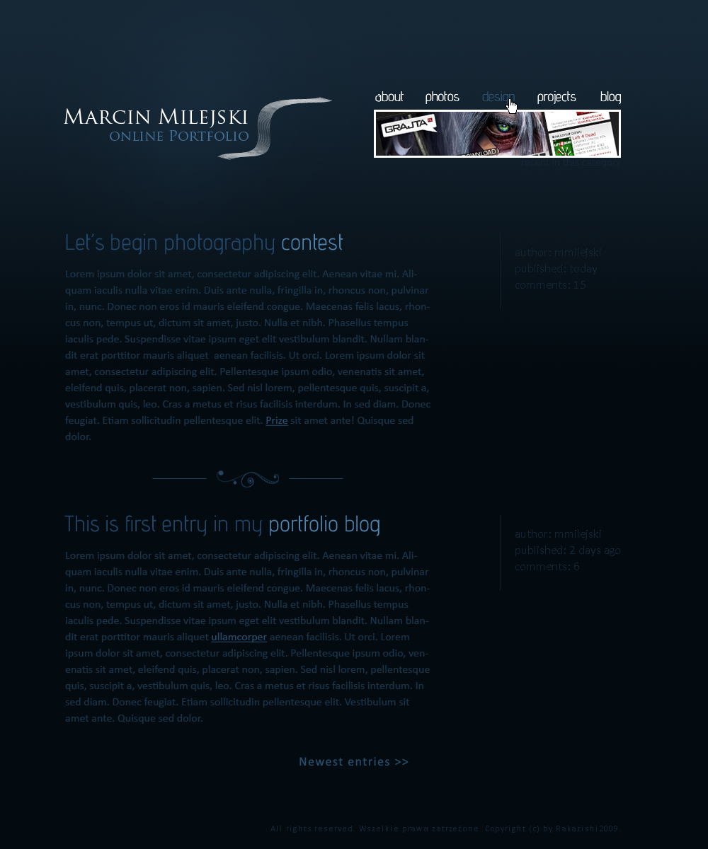 Portfolio, Blog Layout v1