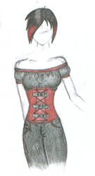 corsetted girl - Red