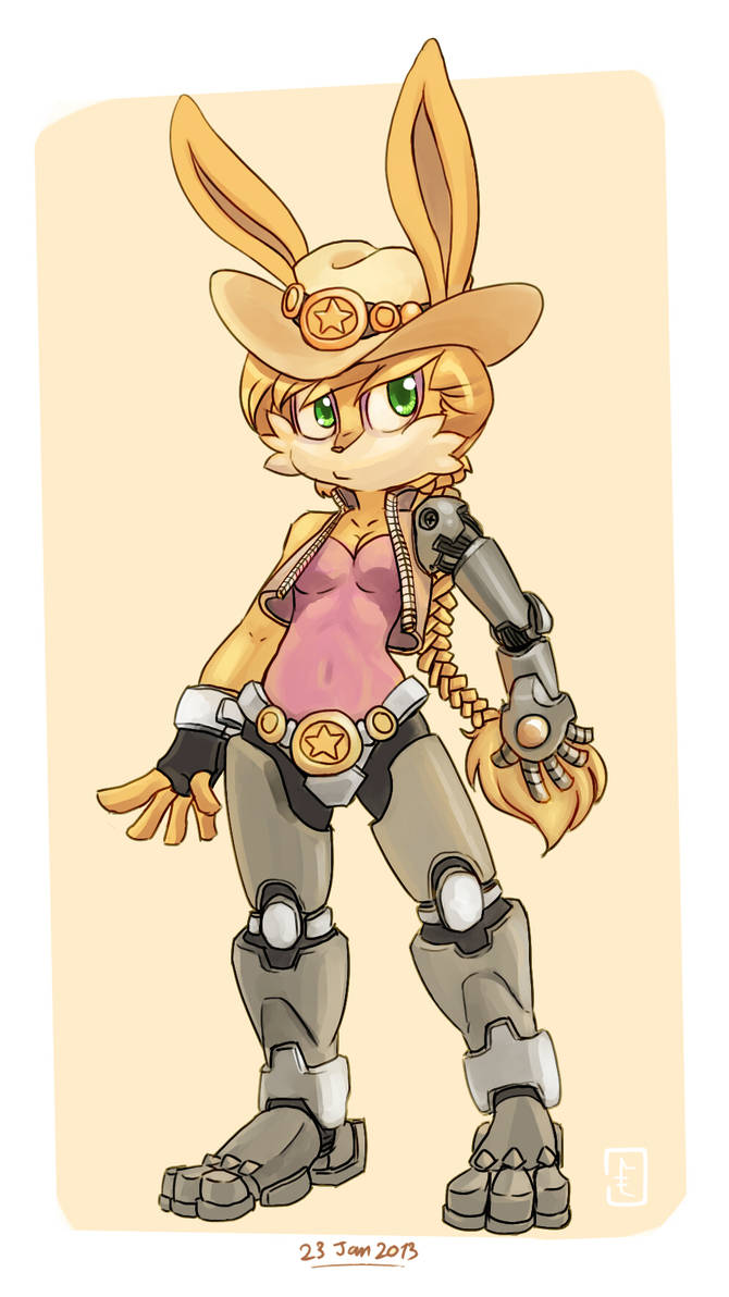 (Reupload) Bunnie rabbot by cumeoart on DeviantArt