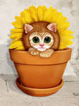 Kitten dressed as flower by webmartin99