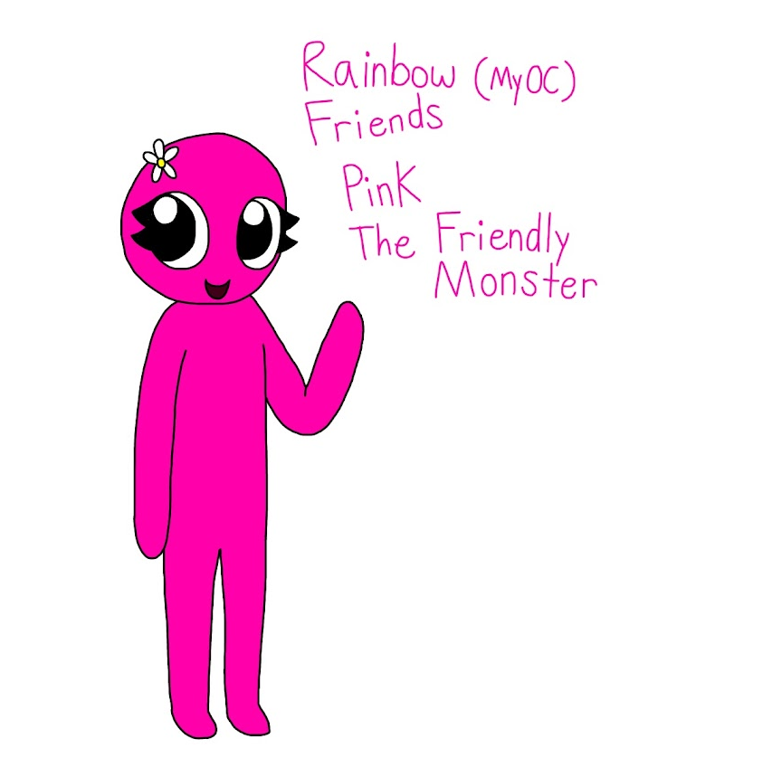Pink The Friendly Monster (My Rainbow Friends OC) by starbunny196 on  DeviantArt, rainbow friends pink png 