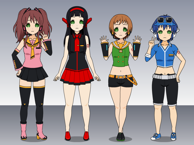 Chie, Yukiko, Naoto and Rise Reprogrammed by HypnolordX on DeviantArt