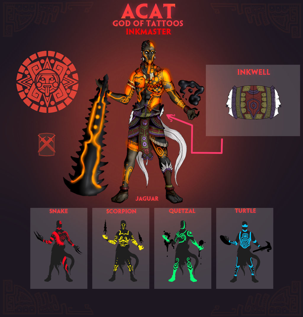 Smite Concept - Acat, God of Tattoos Recolor by Kaiology on DeviantArt