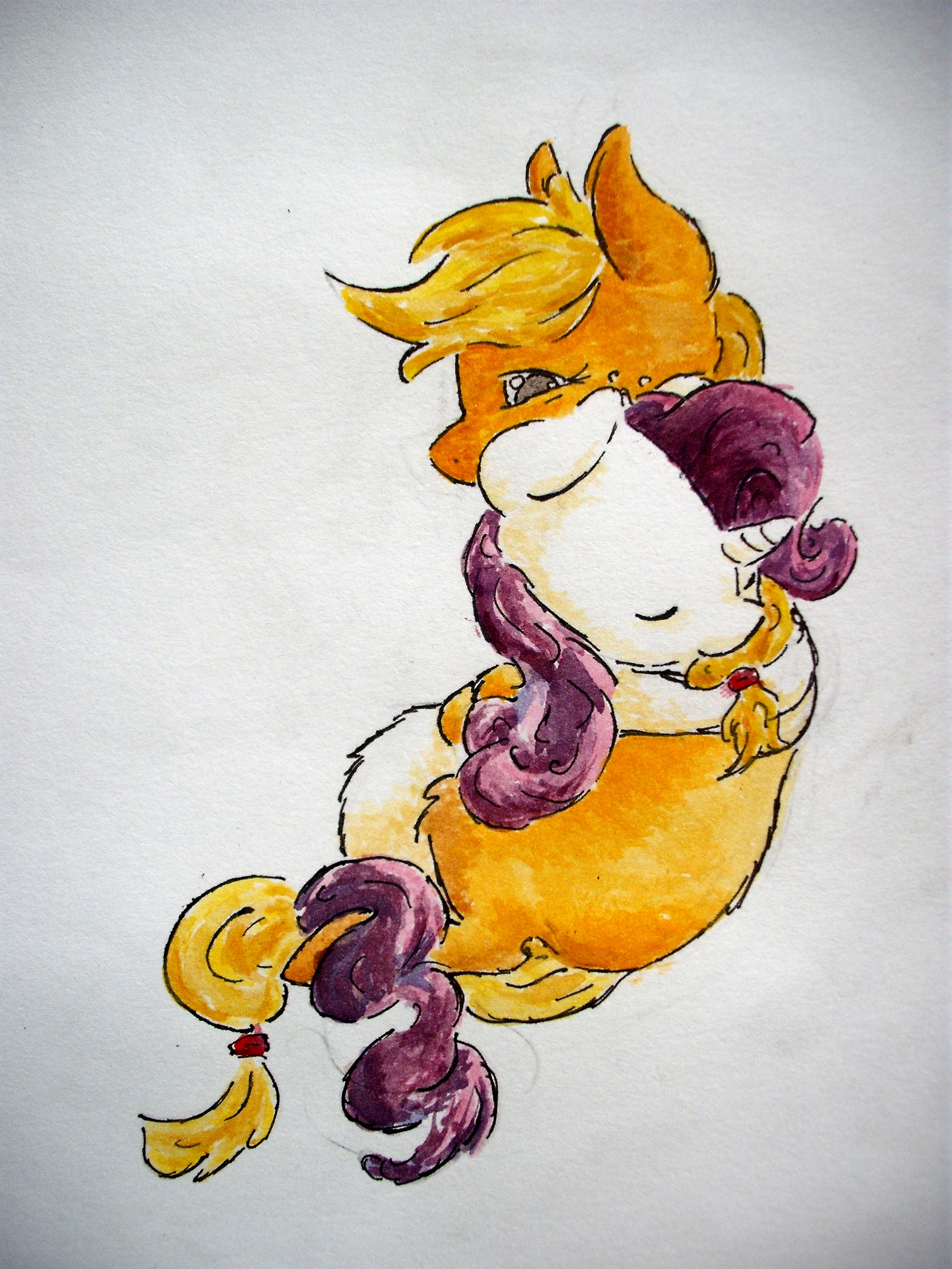 Rarijack Cuddling (watercolor)