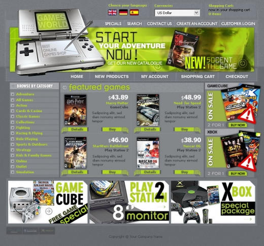 Games layout psd html FREE:8 by 14koles14 on DeviantArt