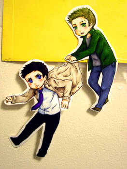 Dean and Cas Paper Children