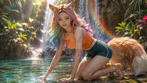 Prismatic Fox Horizon - Tropical Prism Waterfall