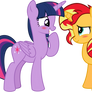 MLP Vector-Twilight Sparkle and Sunset Shimmer #3