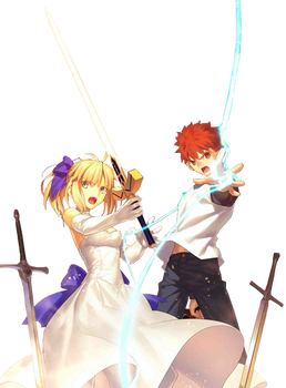 Fate Stay Night Shirou And Saber Render