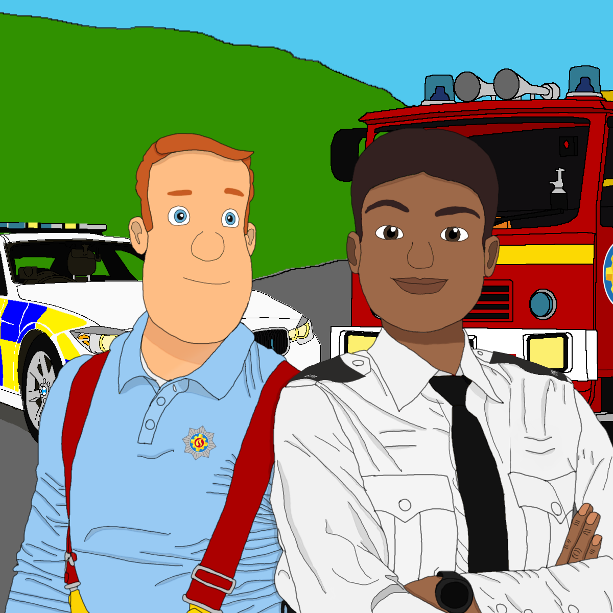 Fireman Sam and Constable Ravani by Tigerleprechaun42 on DeviantArt