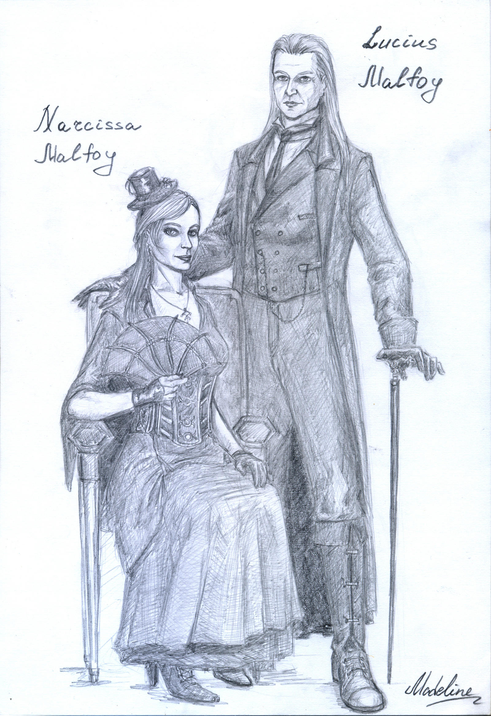 Lucius and Narcissa Malfoy. Steampunk Style