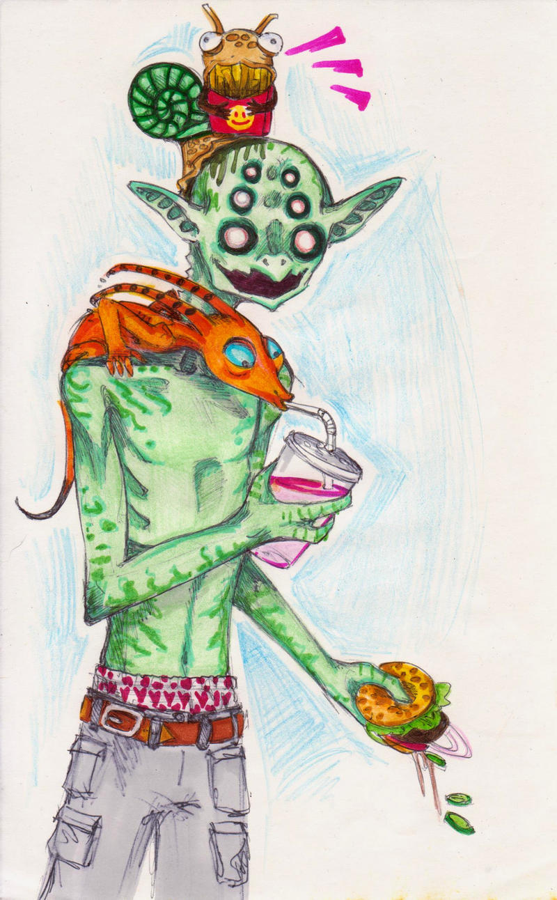 fast food alien feast by GYPSY-kinda-UNSAFE on DeviantArt