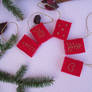 Tiny Red Felt Books with Gold Embroidery