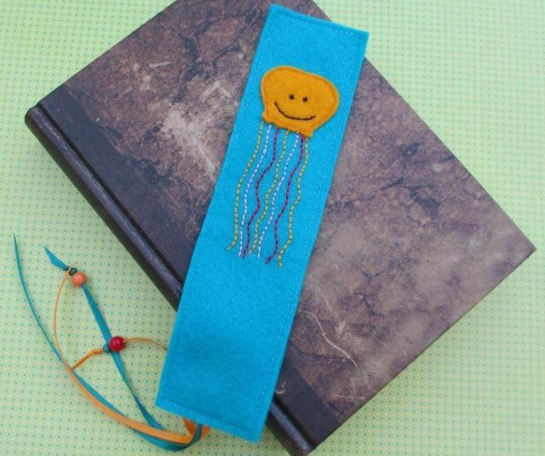 Cute Jellyfish - Felt Bookmark