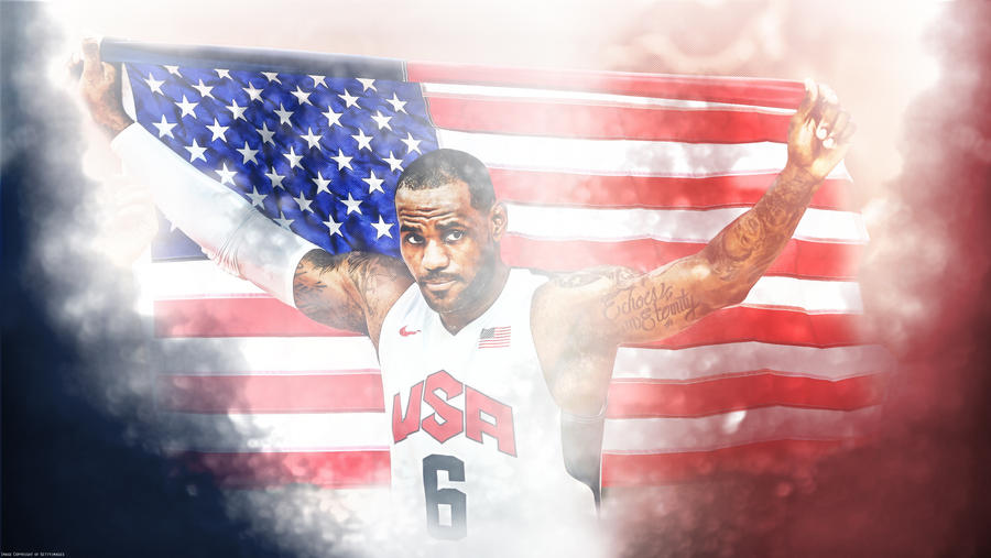 LeBron James Team USA Flag Wallpaper by rhurst on DeviantArt