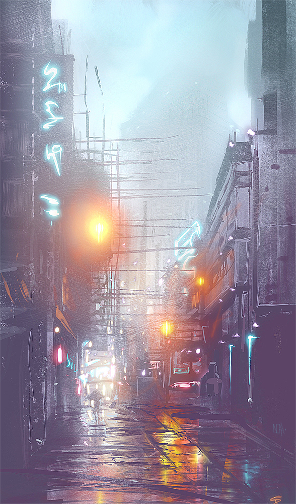 Rainy Alley Sketch