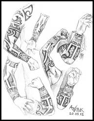 Study of Joakim Broden's tattoo
