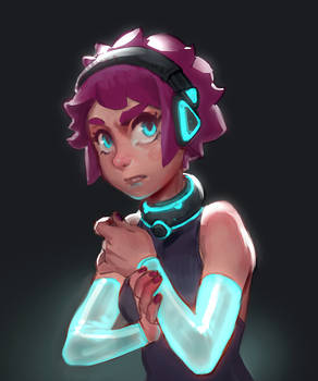 Glowing girl warm up sketch