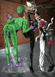 Catwoman vs The Riddler and Two Faces