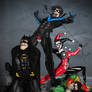Harley Quinn VS Batman, Robin and Nightwing