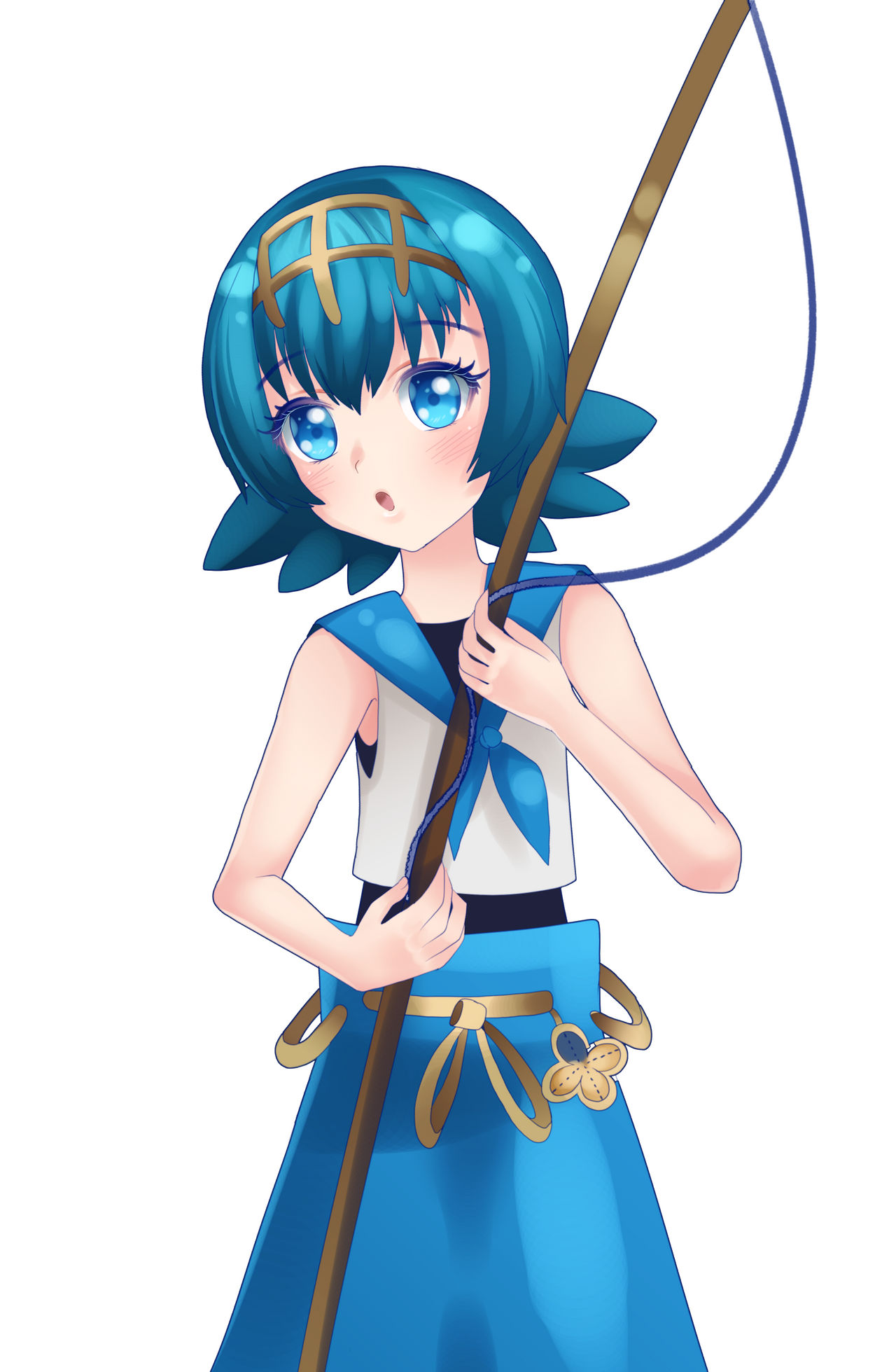 Lana with a fishing rod by SiilverAqua on DeviantArt