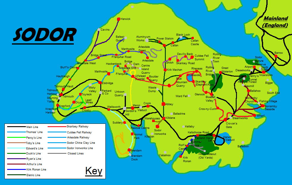 The Island of Sodor Map in 1968 by Jakemayo89 on DeviantArt