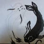 Black Koi fish coloured only