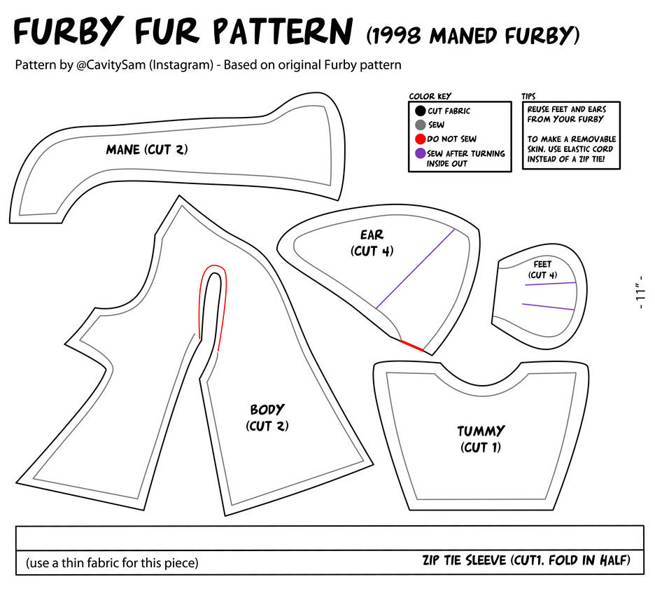 1998 Furby Fur Pattern (With Mane) by Cavity-Sam