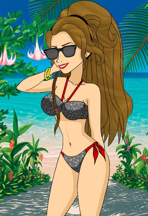 C.J. Hook in a bikini with sunglasses by dyneal on DeviantArt