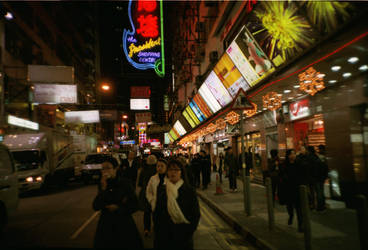 Hong Kong street at night