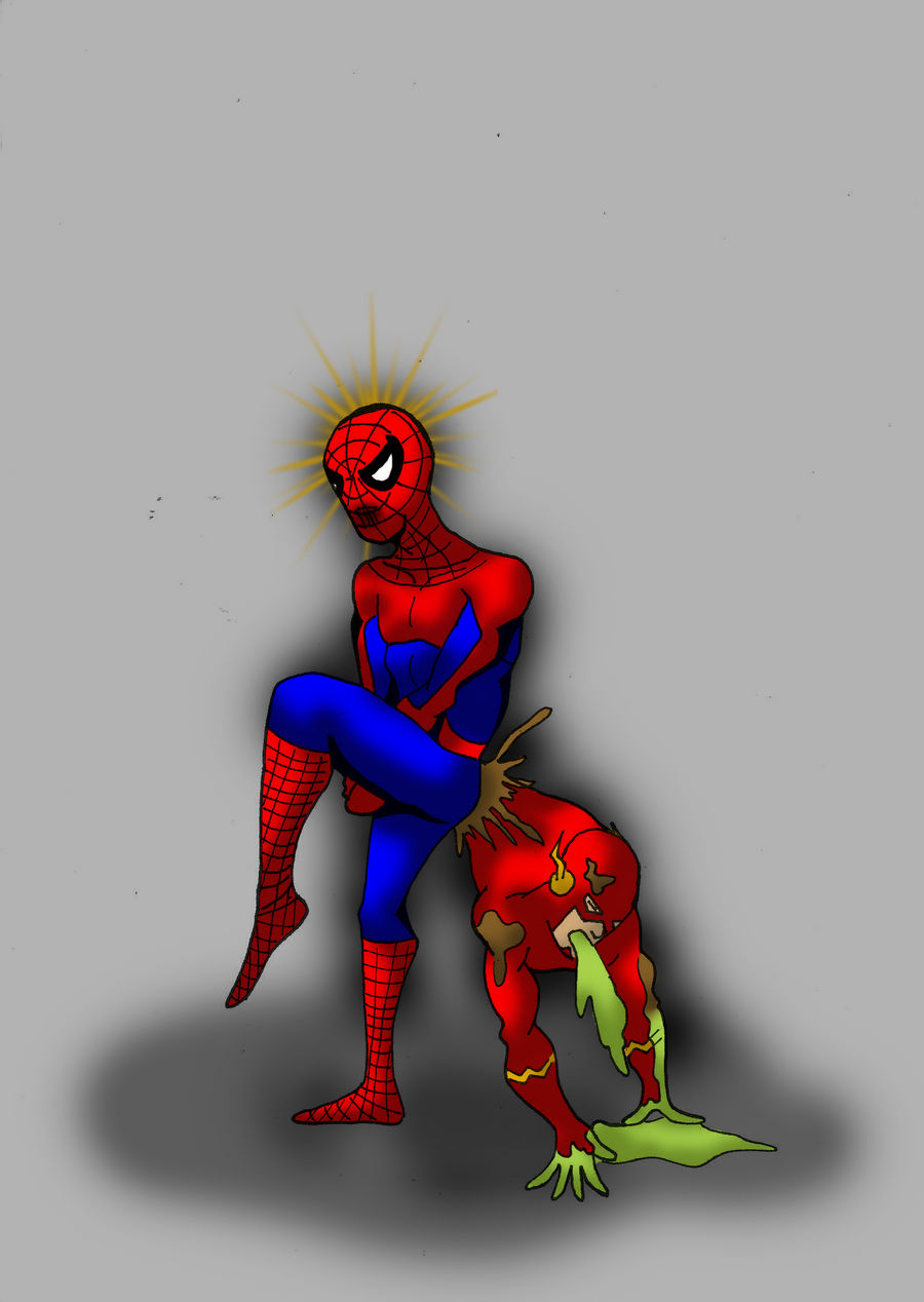 Spiderman Craps Flash
