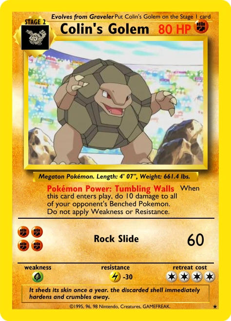 Homemade Pokemon Card Golem by SableUnstable on DeviantArt